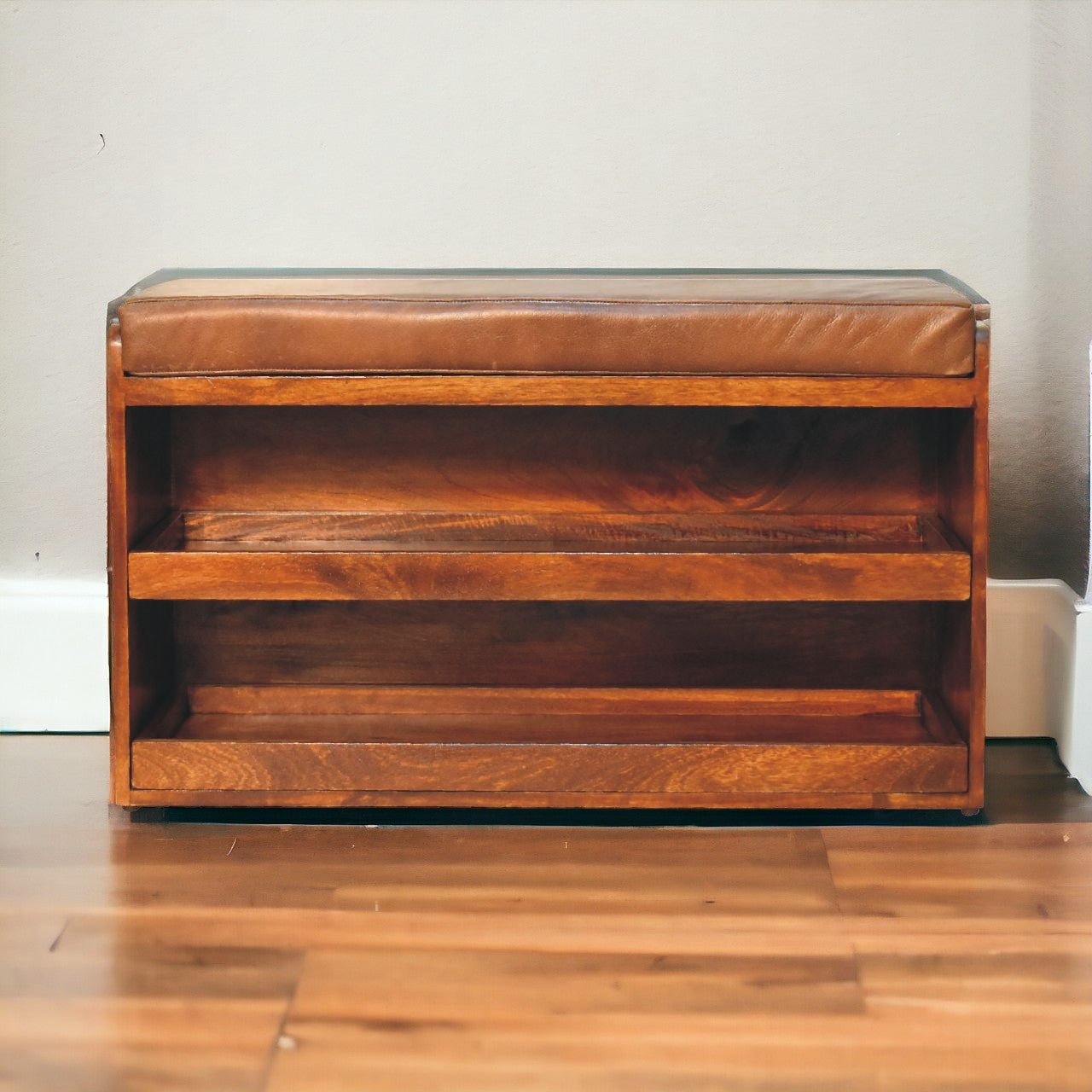 Buffalo Pull out Chestnut Shoe Bench