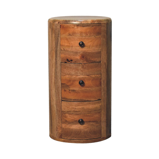 Oak-ish Drum Storage Bench
