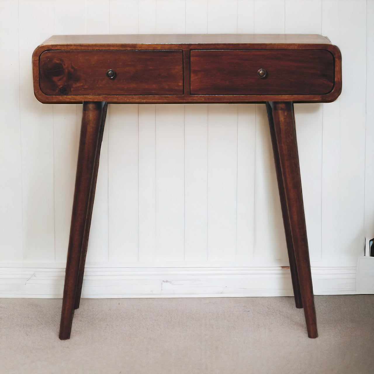 Chestnut Curved Hallway Table