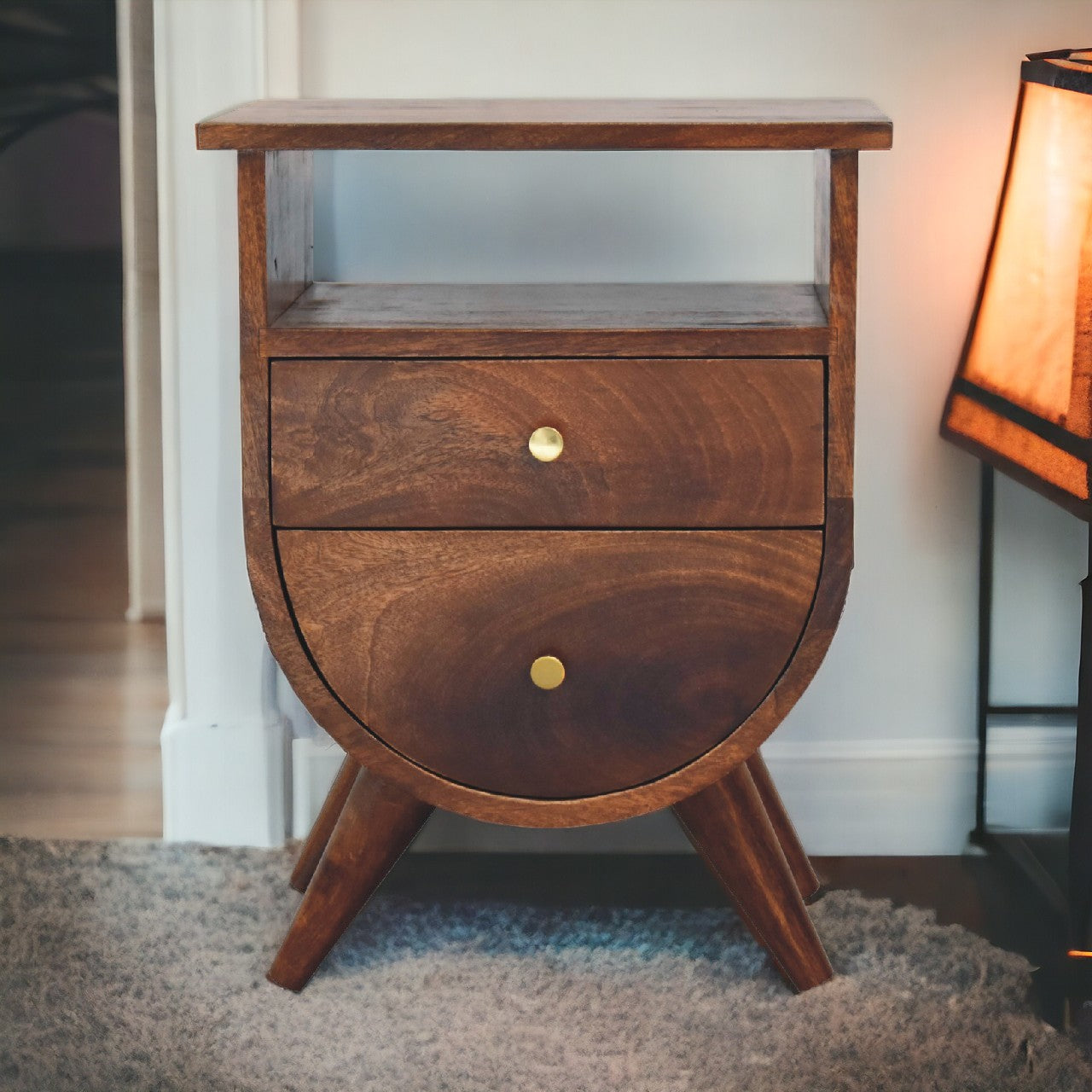 Split Chestnut Bedside Table