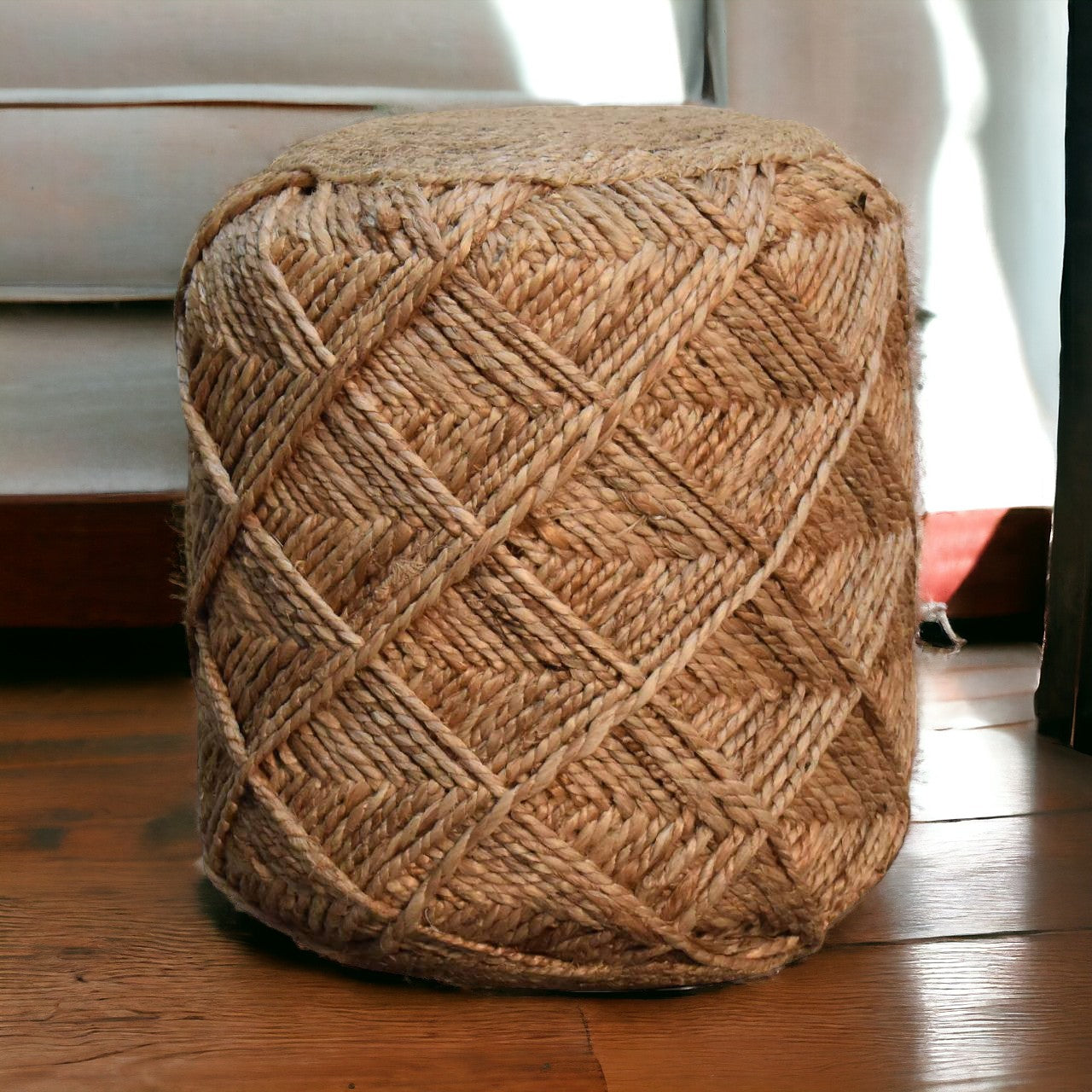 Jute Fiber Footstool Small Pattern