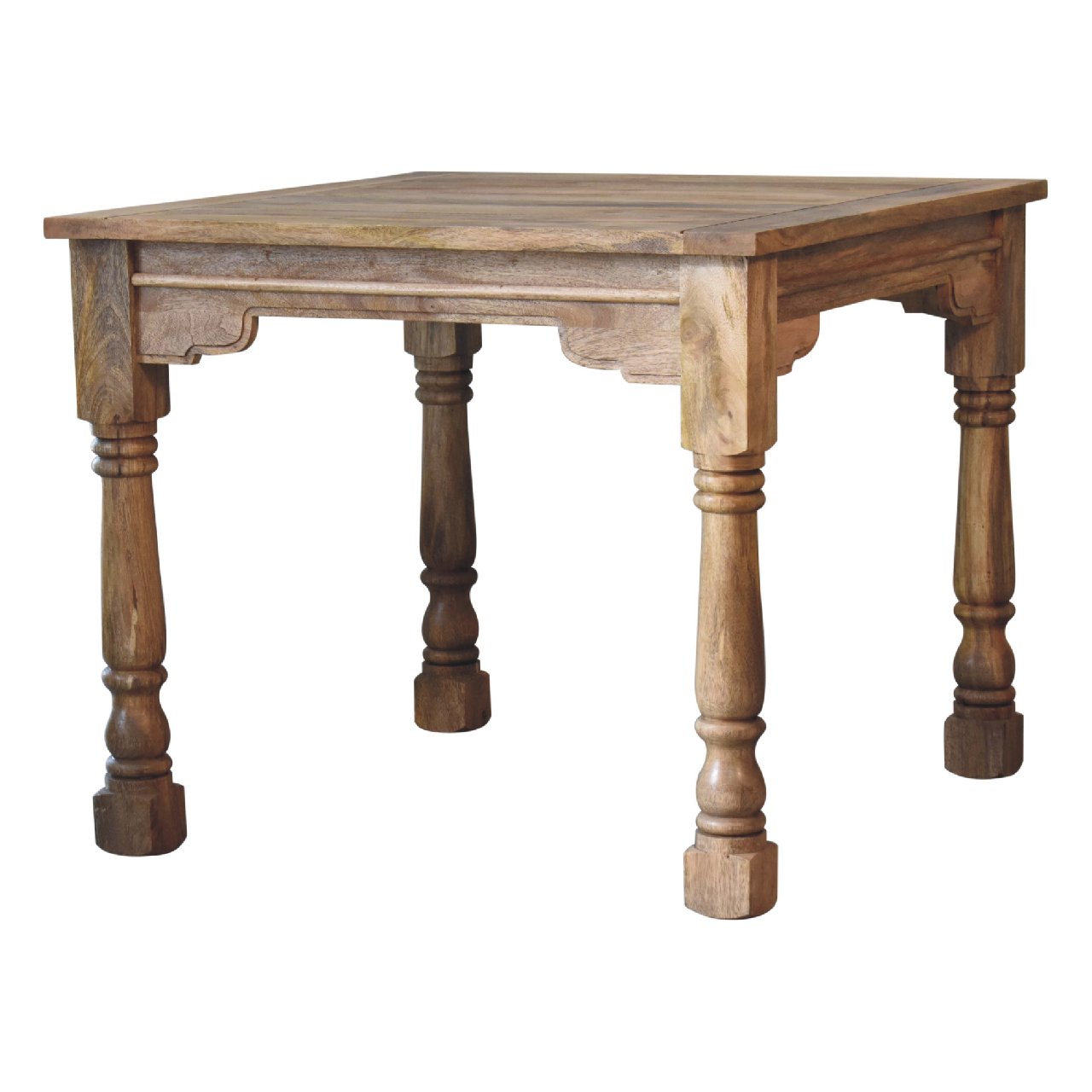 Granary Dining Table Set in Distressed Oak Finish Made from Solid Mango Wood