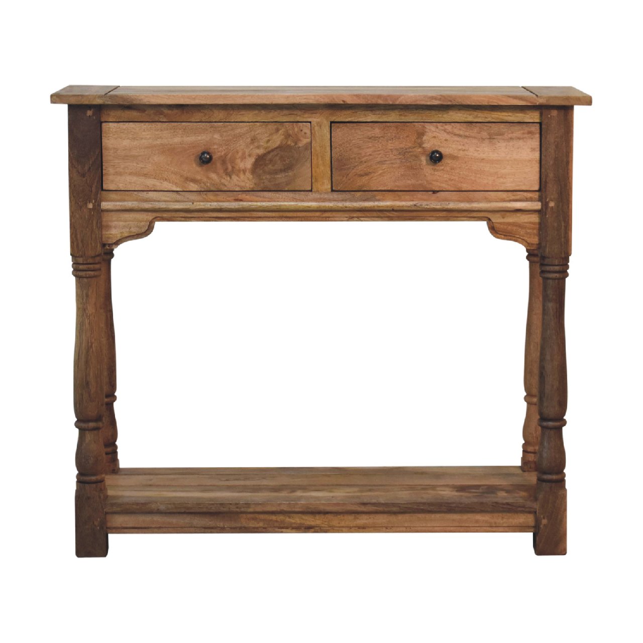 Granary Dining Table Set in Distressed Oak Finish Made from Solid Mango Wood
