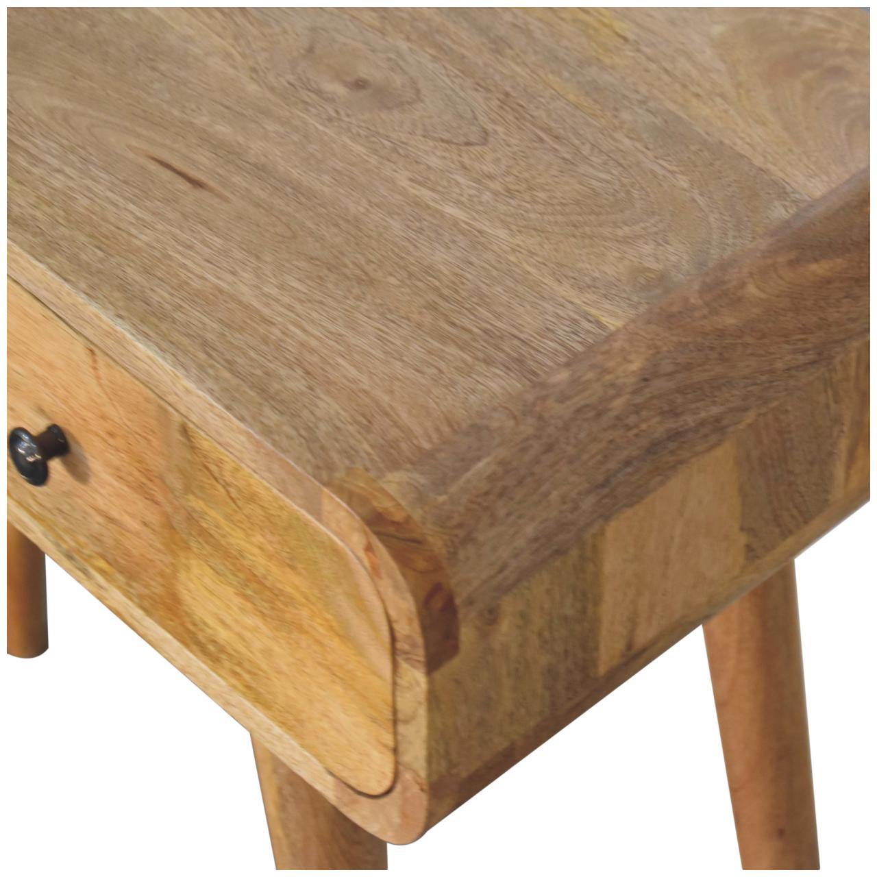 Oak-ish Curved Hallway Table Accent Piece
