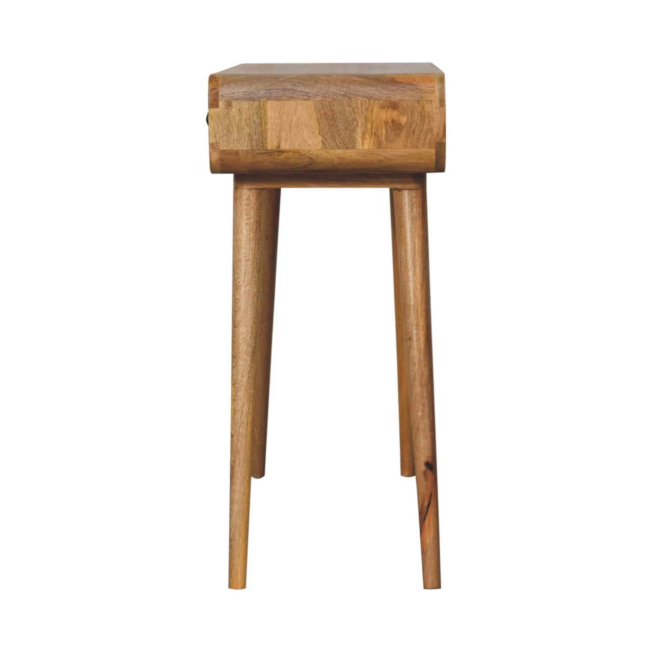 Oak-ish Curved Hallway Table Accent Piece
