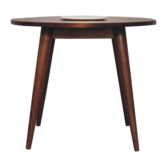 Chestnut Round Nordic End Table Chest of Drawers