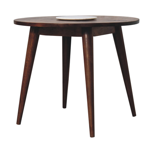 Chestnut Round Nordic End Table Chest of Drawers