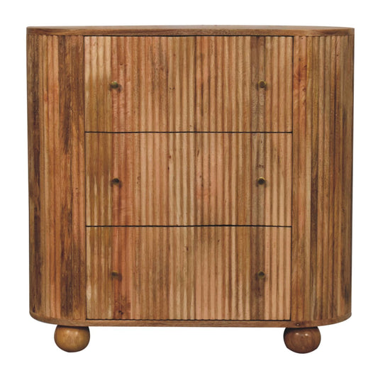 Soba Ball Chest of Drawers | Oak Solid Mango Wood