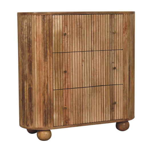 Soba Ball Chest of Drawers | Oak Solid Mango Wood