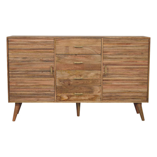 Soba T-Bar Large Nordic Chest of Drawers | Oak Solid Mango Wood