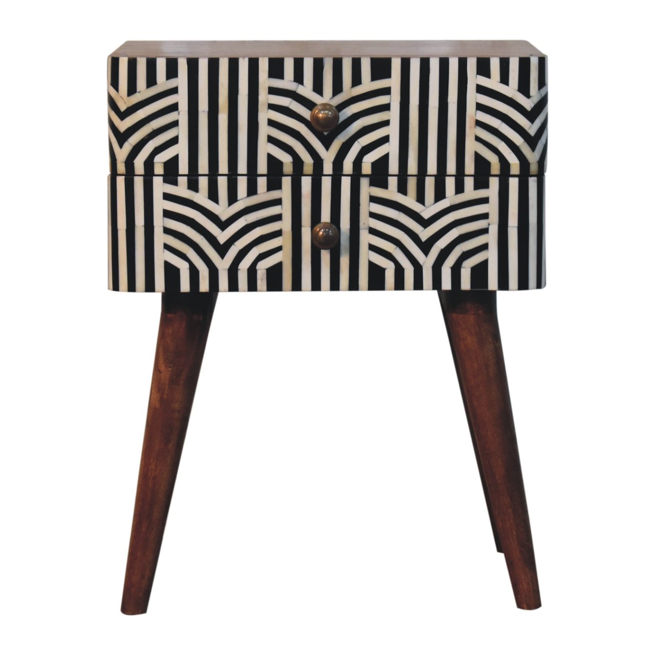 Honey Caramel Edessa Bone Inlay Bedside Table