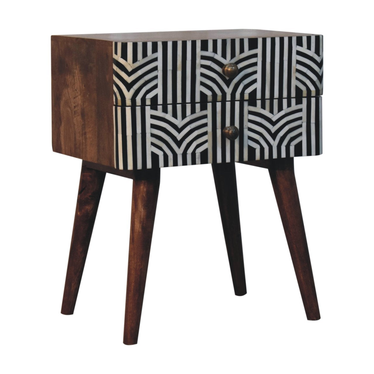 Honey Caramel Edessa Bone Inlay Bedside Table