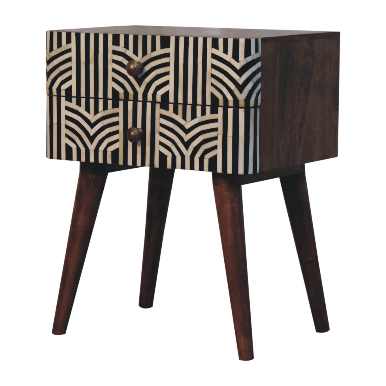 Honey Caramel Edessa Bone Inlay Bedside Table
