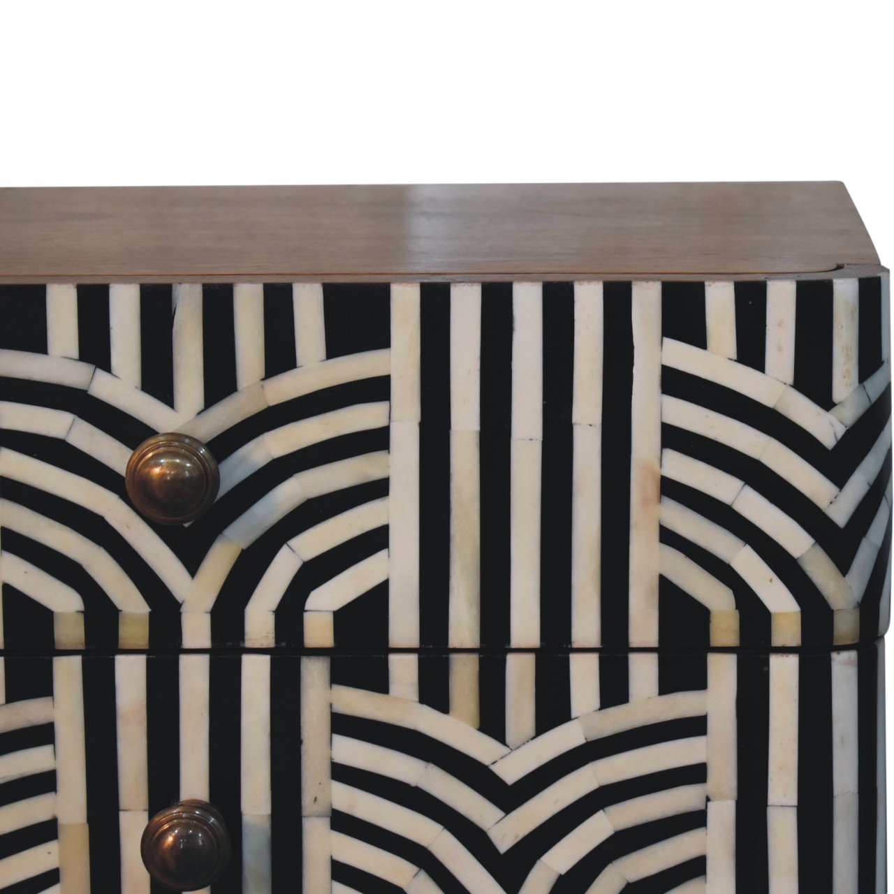 Honey Caramel Edessa Bone Inlay Bedside Table