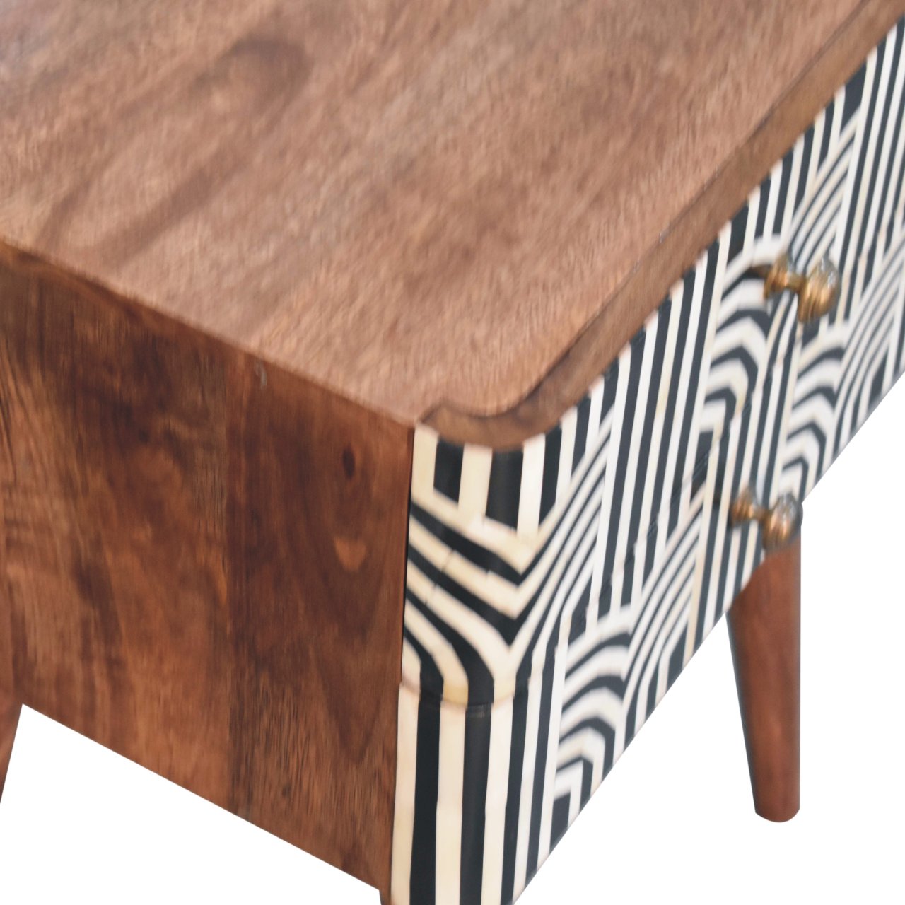 Honey Caramel Edessa Bone Inlay Bedside Table