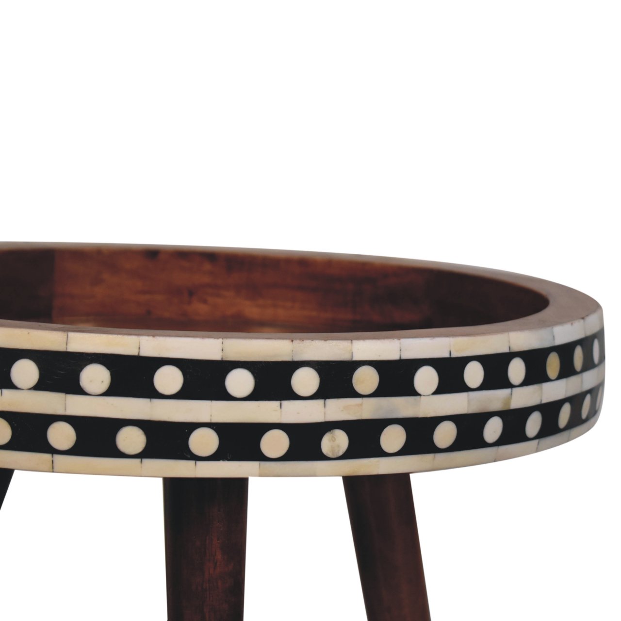 Honey Caramel Small Patterned Nordic Style End Table Accent Piece