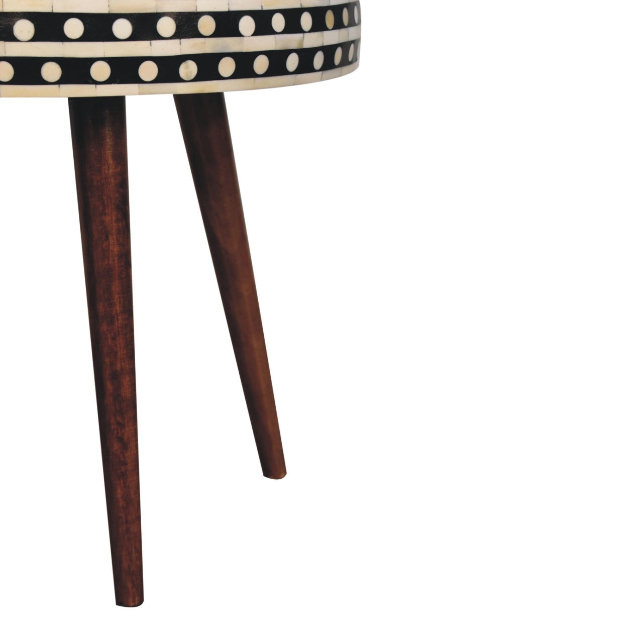 Honey Caramel Small Patterned Nordic Style End Table Accent Piece