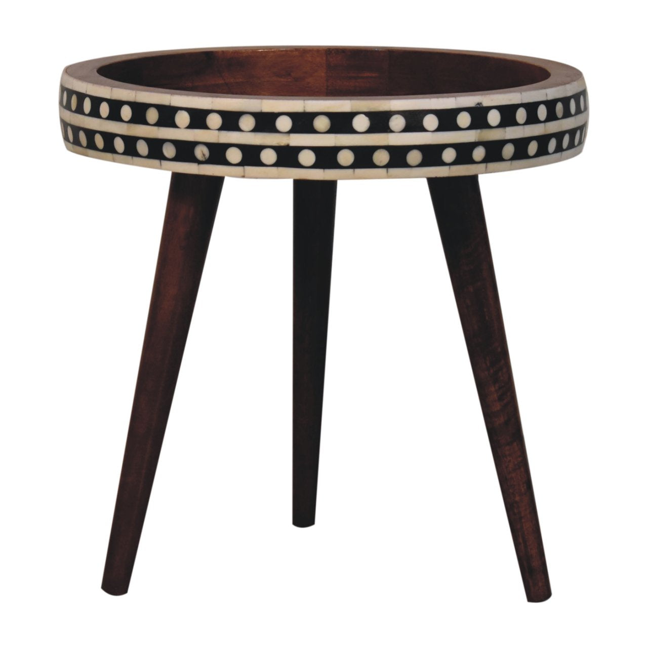 Honey Caramel Small Patterned Nordic Style End Table Accent Piece