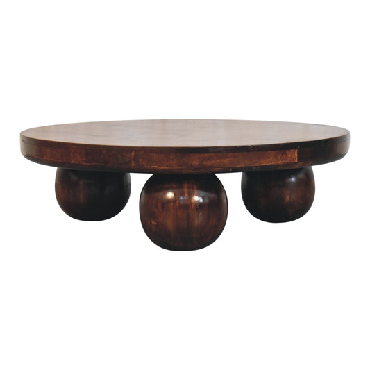 California Walnut Central Table with Ball Feet Accent Piece