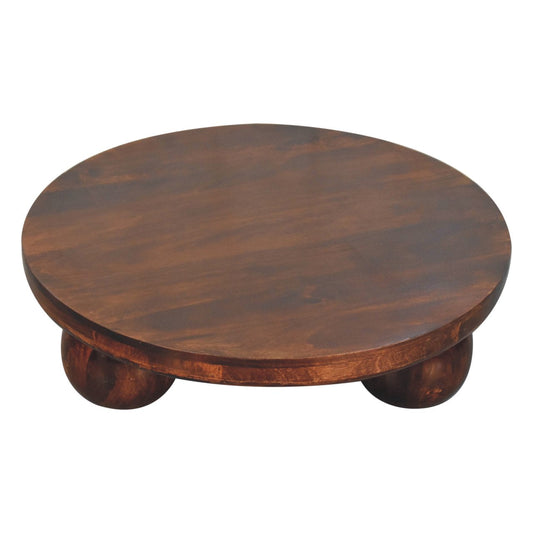 California Walnut Central Table with Ball Feet Accent Piece