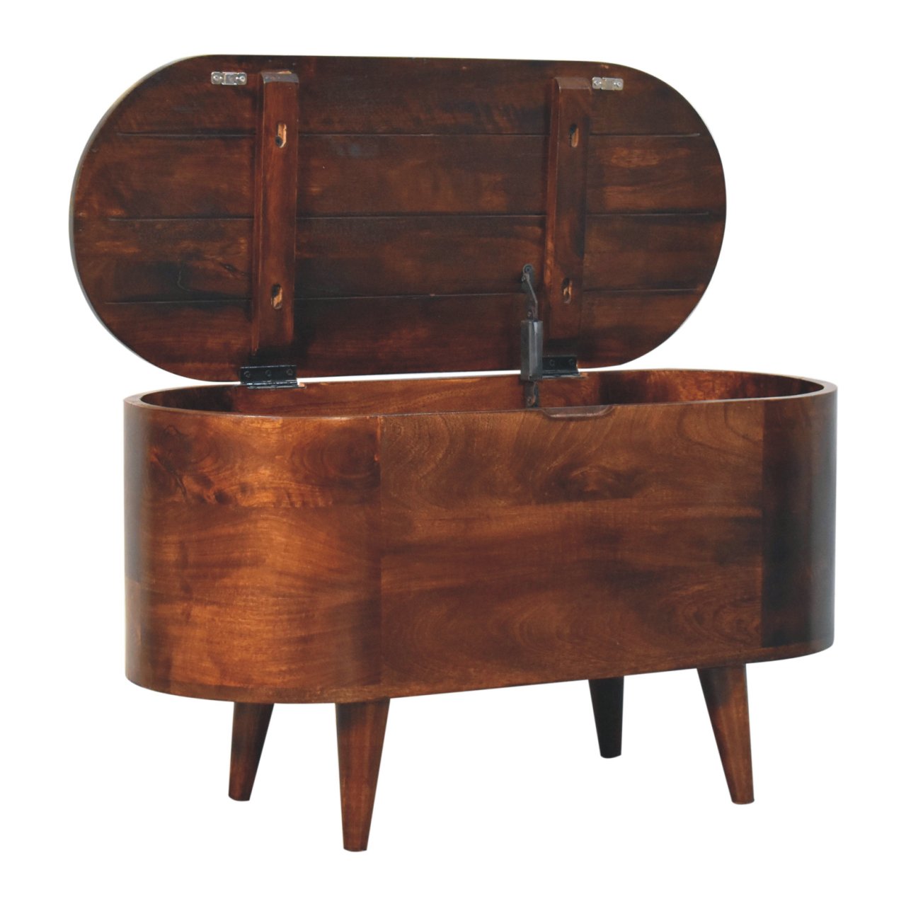 Curved California Walnut Blanket Box