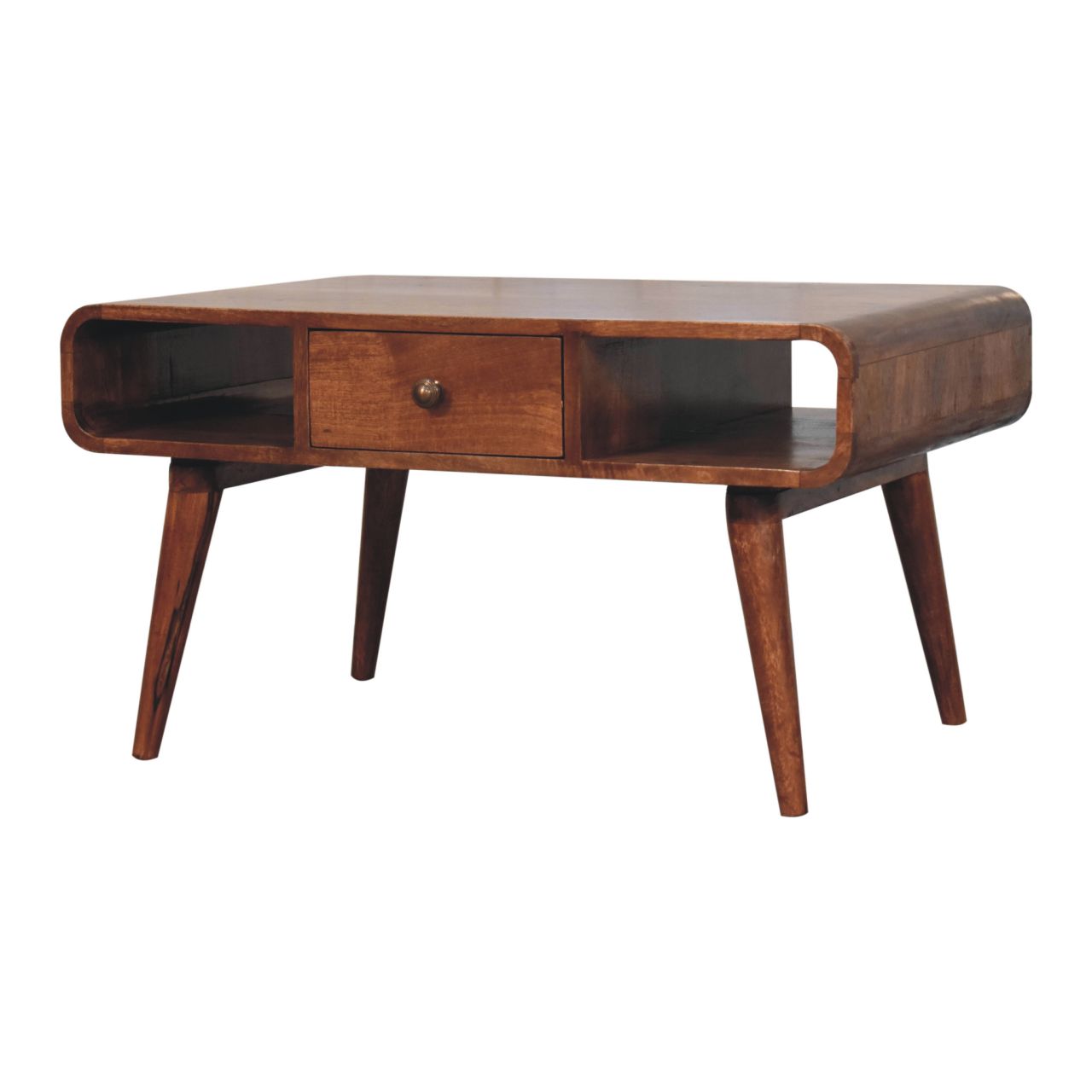 Curved Honey Caramel Coffee Table