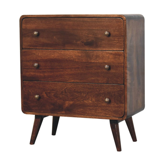 Curved California Walnut Chest of Drawers