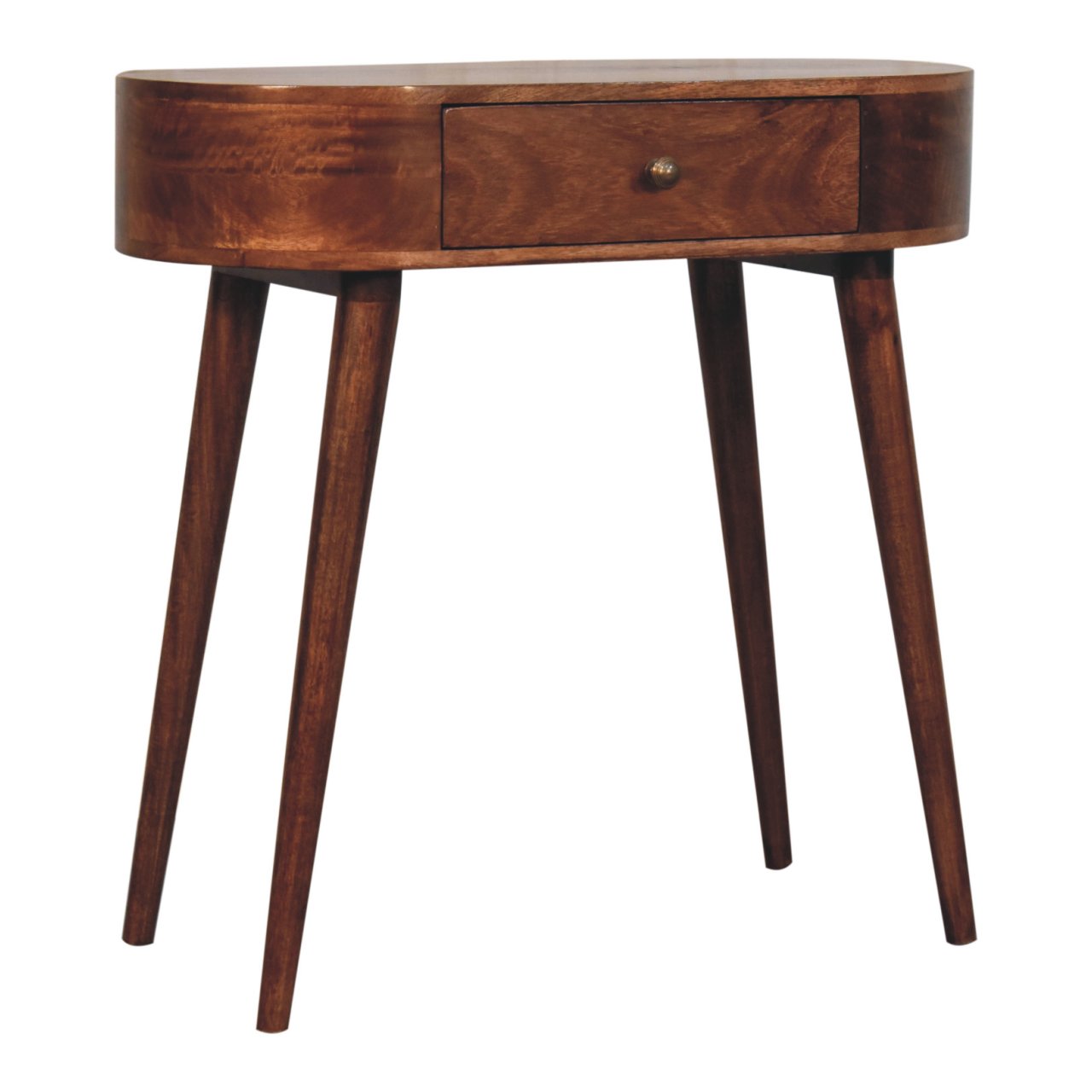 Honey Caramel Rounded Small Console Table