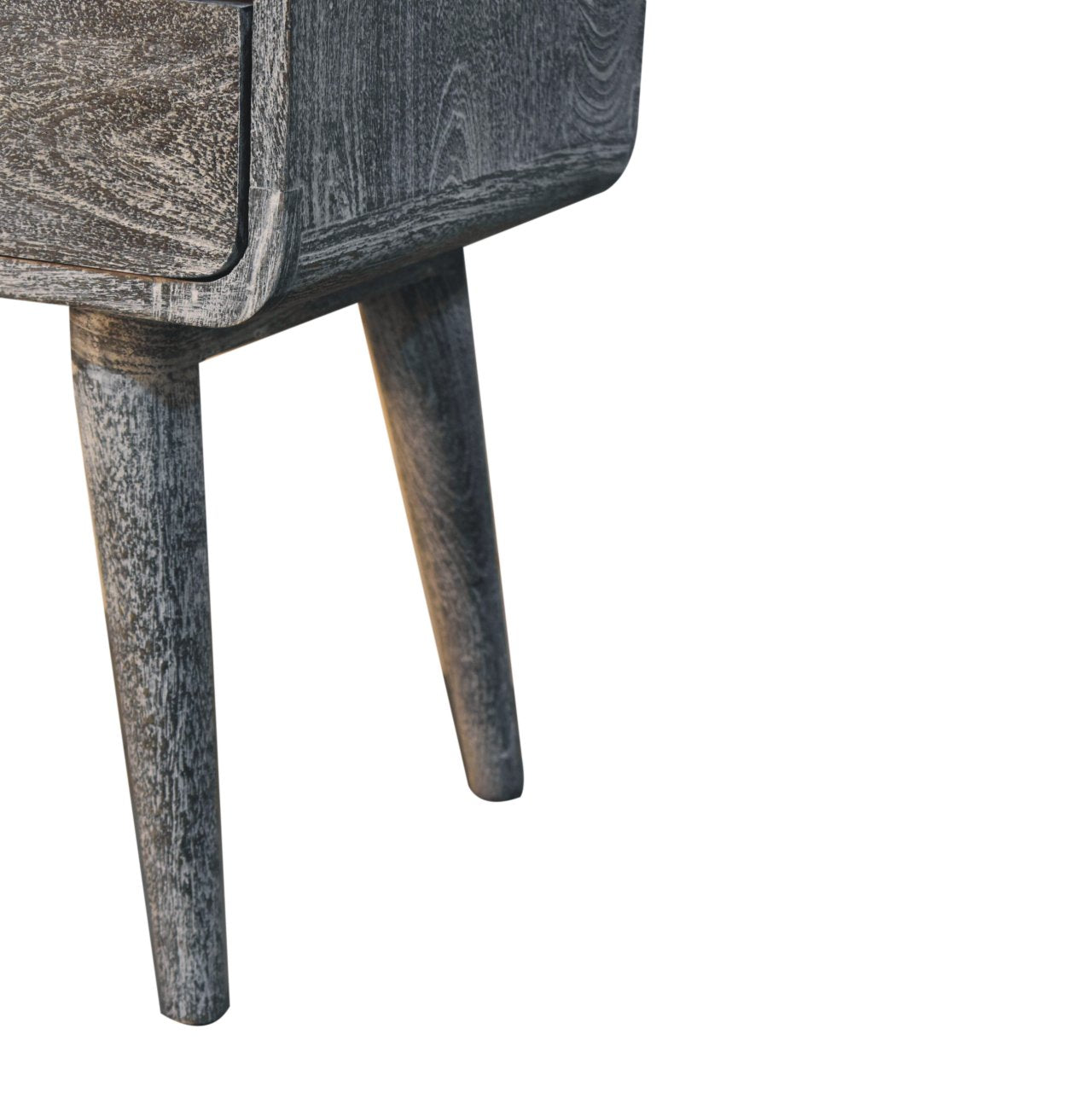 Sandblasted Ash Curved Bedside Table