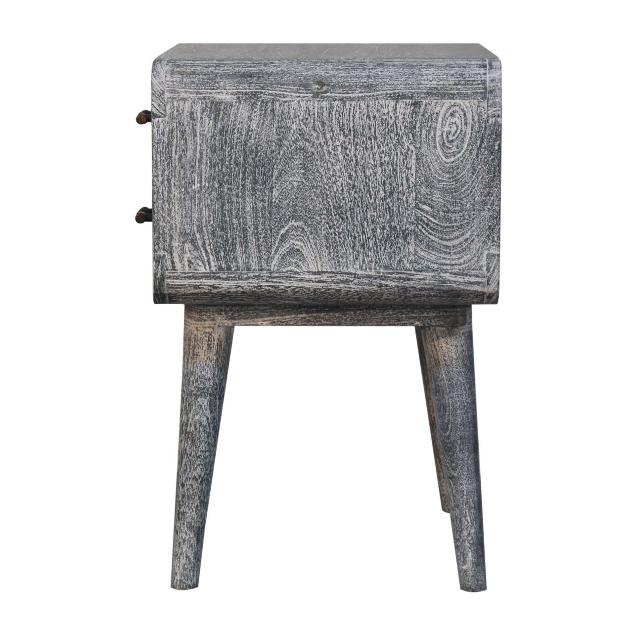 Sandblasted Ash Curved Bedside Table