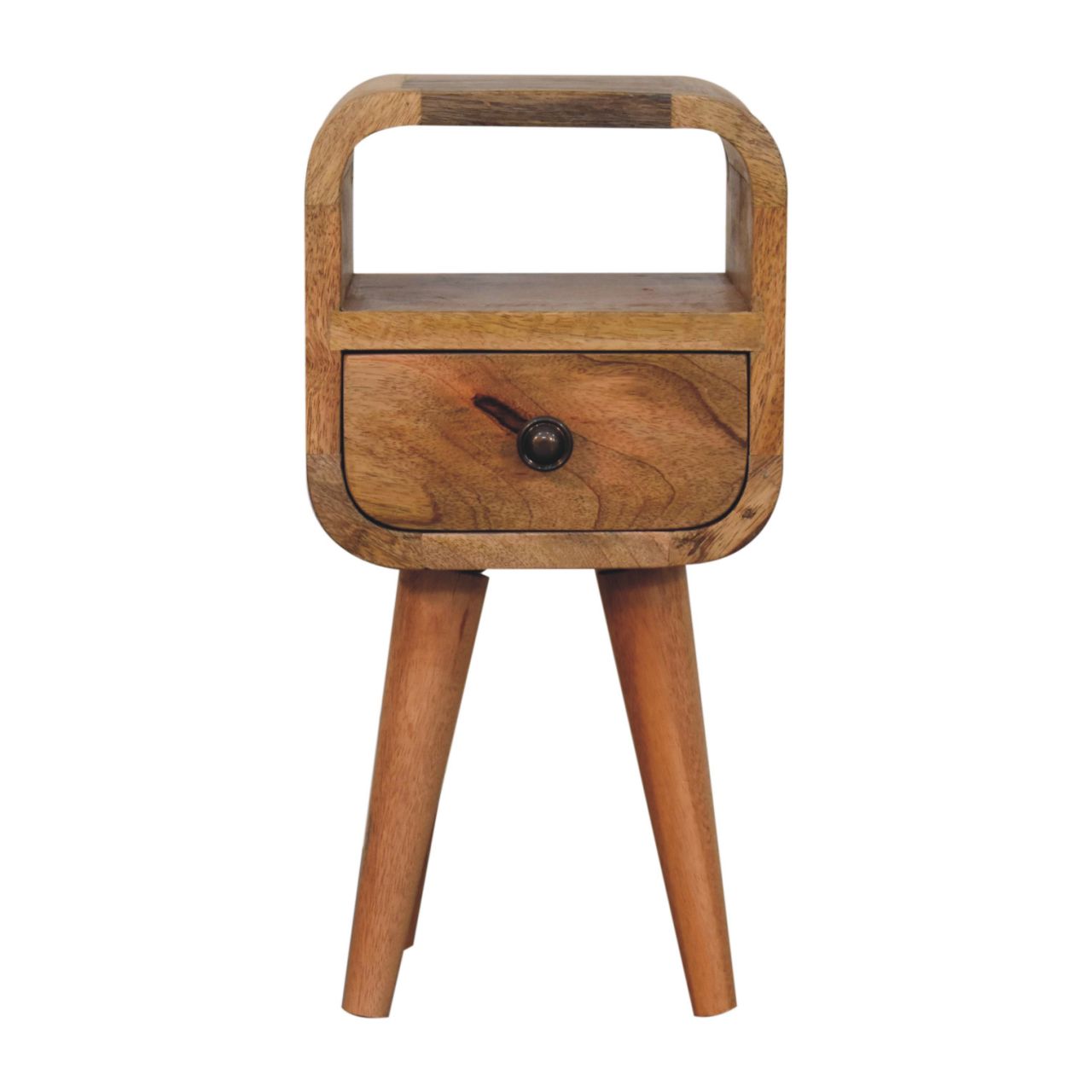 Extra Mini Oakish Curve Open Slot Bedside Table