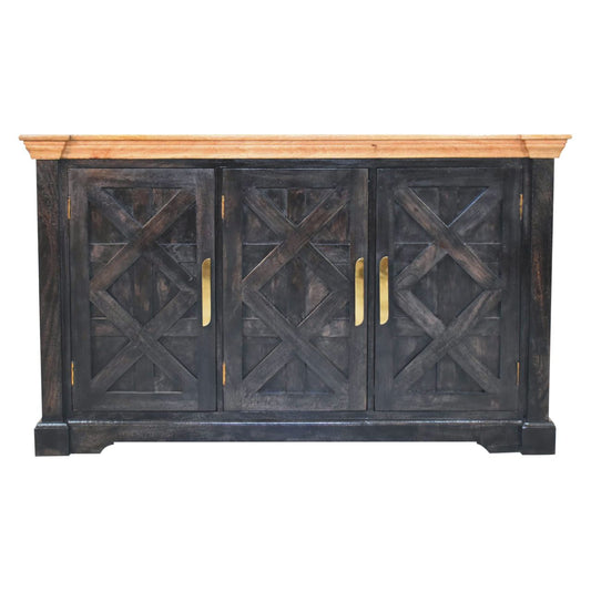 Regal Ash Black Rustic Sideboard Chest of Drawers