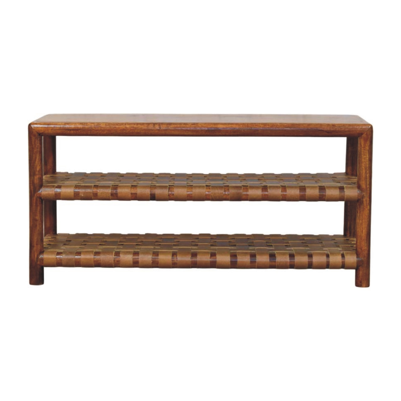 Regency Woven Chestnut 2 slot Shoe Rack Chest of Drawers
