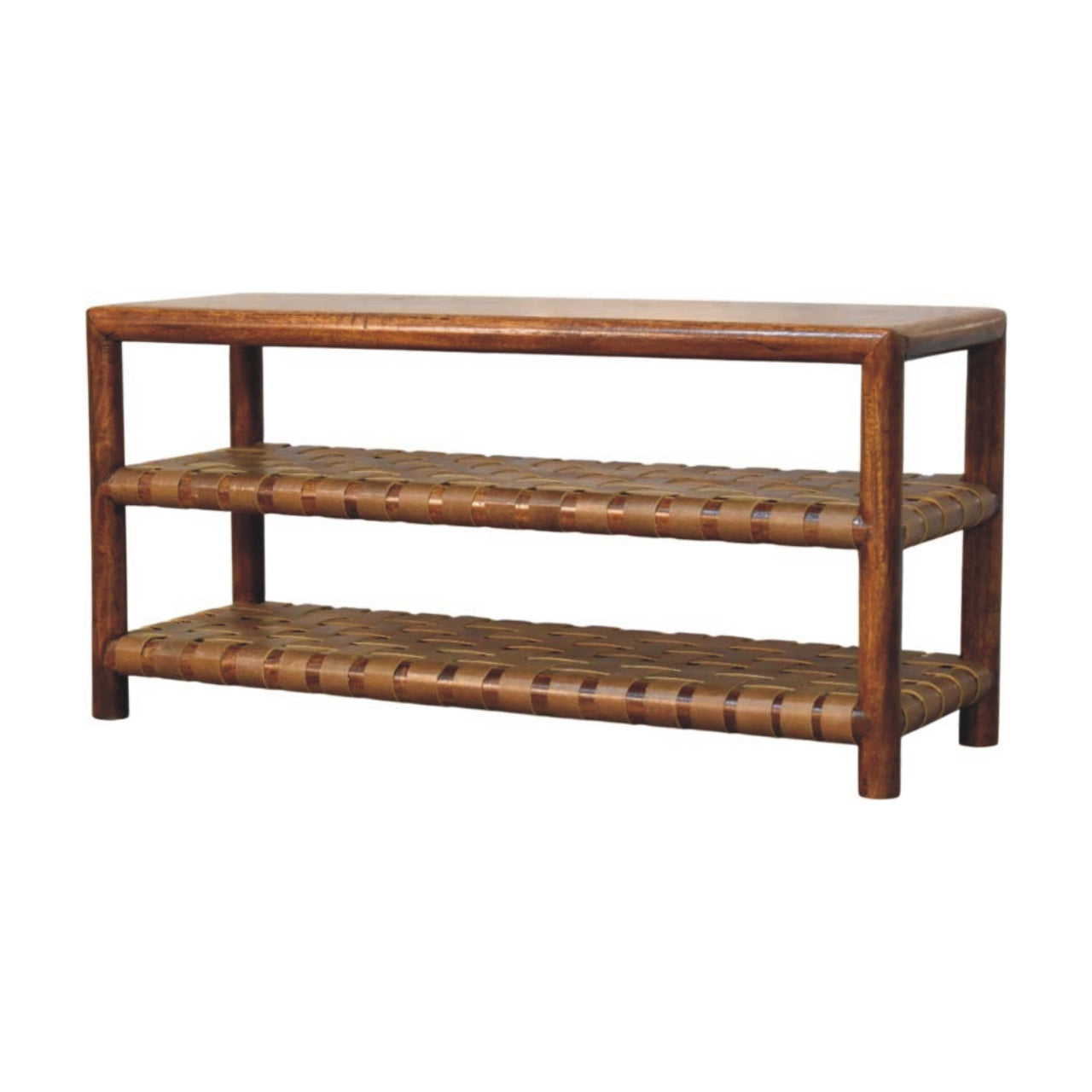 Regency Woven Chestnut 2 slot Shoe Rack Chest of Drawers