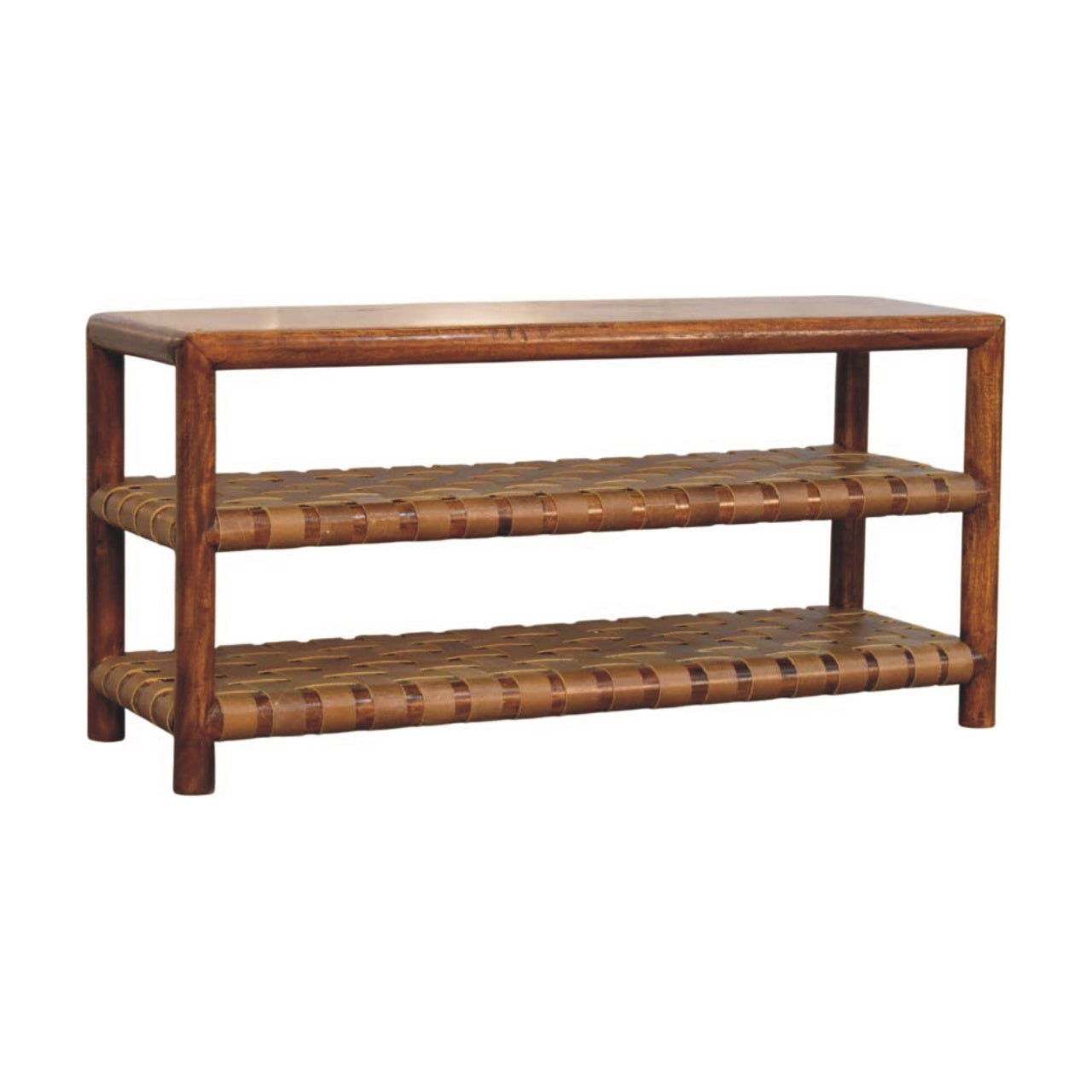 Regency Woven Chestnut 2 slot Shoe Rack Chest of Drawers