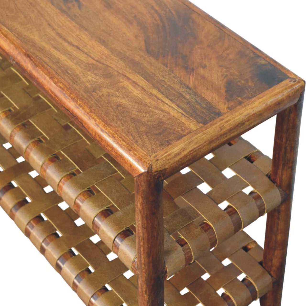 Regency Woven Chestnut 2 slot Shoe Rack Chest of Drawers