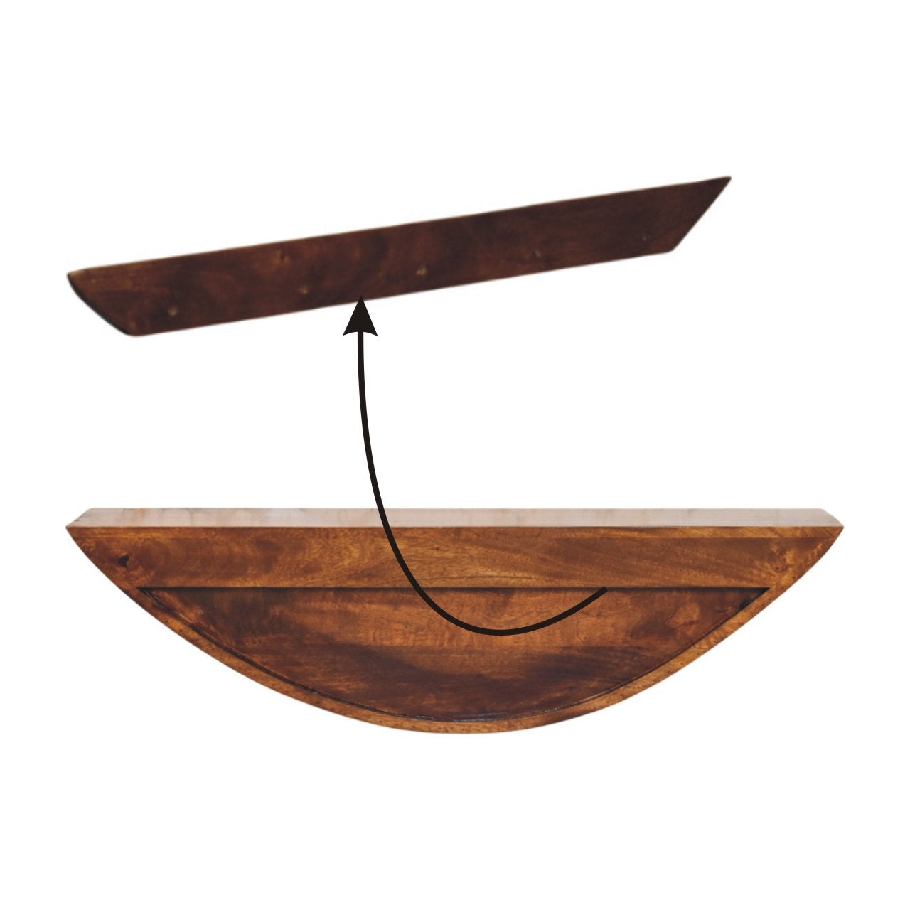 Crescent Floating Wall Shelf Chest of Drawers