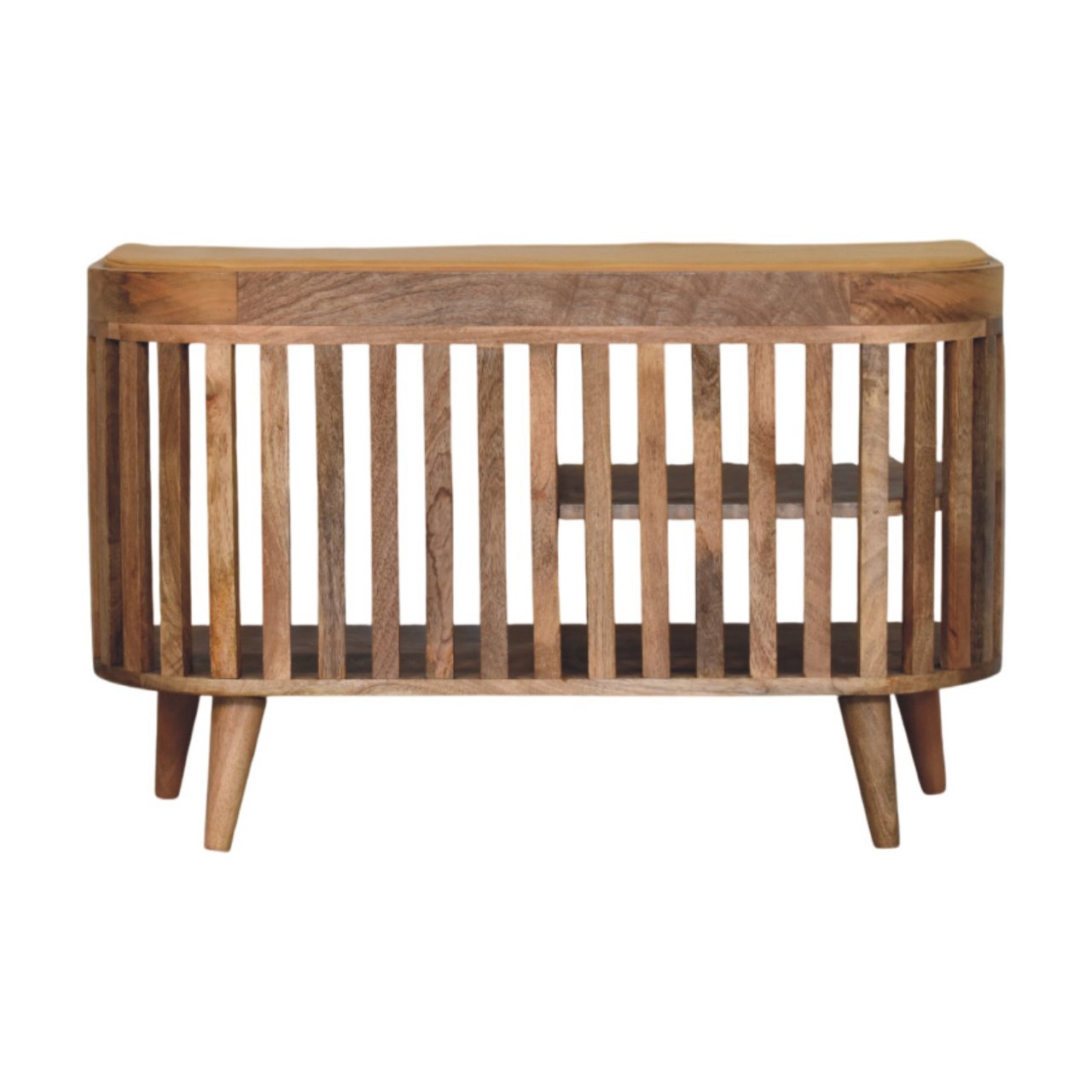 Slatted Oak-ish Bench with 3 slots