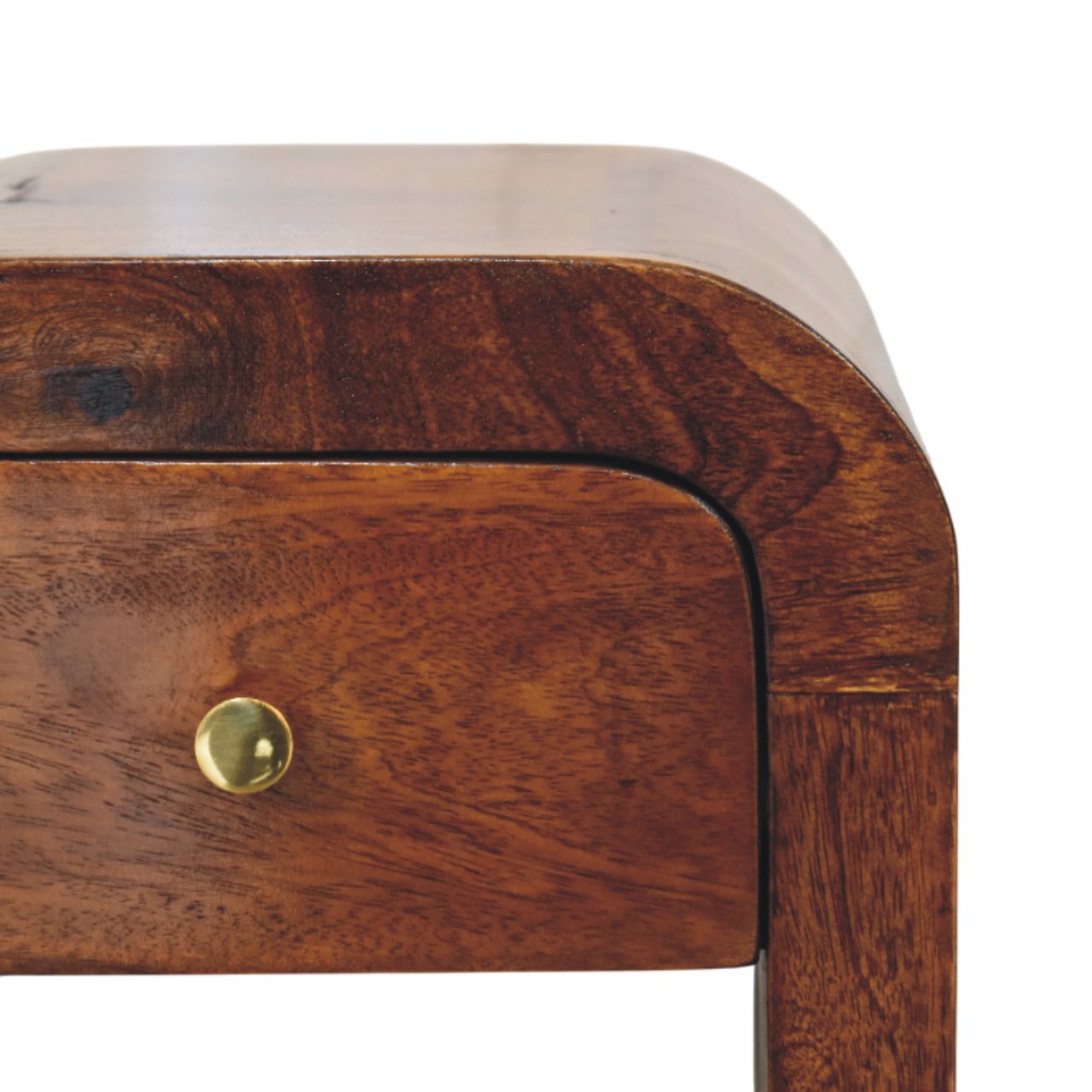 Mini Darcy Chestnut Nightstand with Curved Edges Chest of Drawers