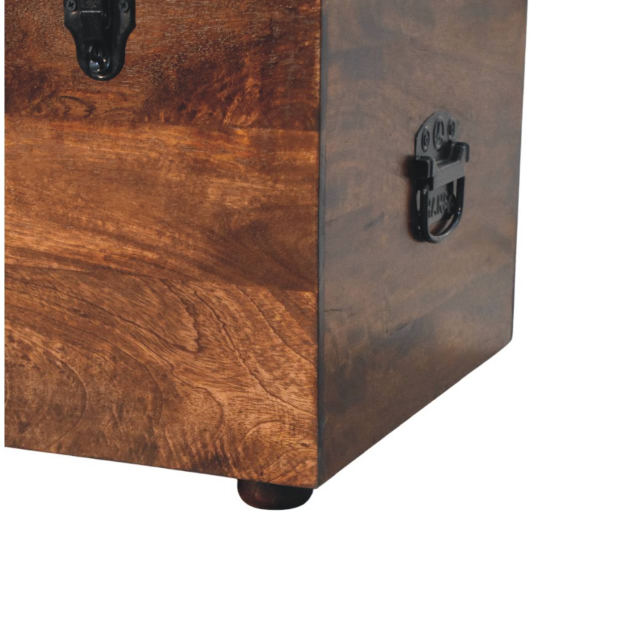 Black Buffalo hide leather Storage Trunk Storage Bench
