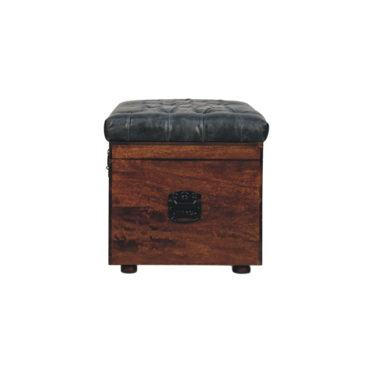Black Buffalo hide leather Storage Trunk Storage Bench