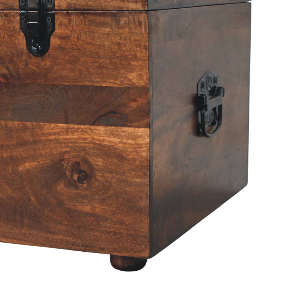 Brown Buffalo hide leather Storage Trunk Storage Bench