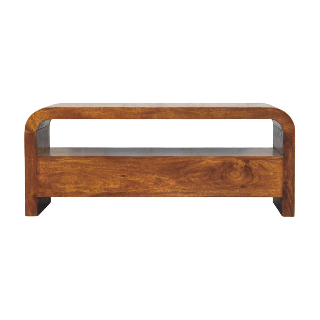 Darcy 3 drawer Open Shelf Chestnut Media unit