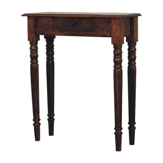 Turned Legs 1 Drawer Chestnut Console