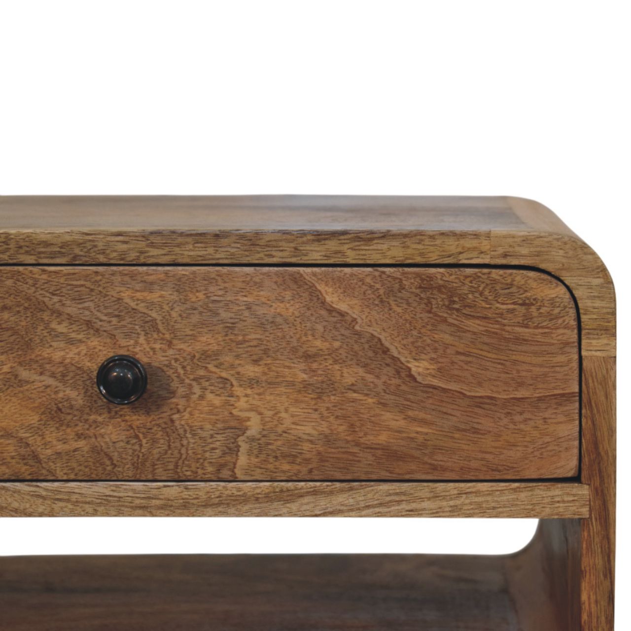 Avora Oak-ish Nightstand with Drawer and open slot Accent Piece