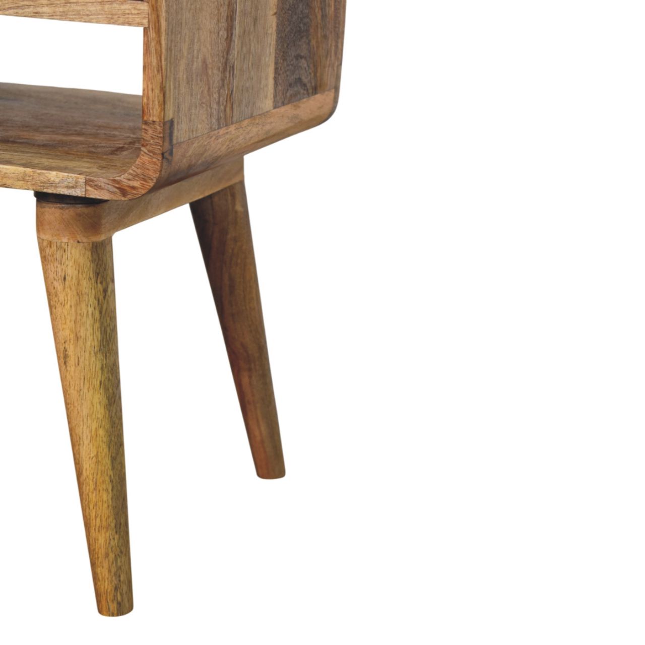 Avora Oak-ish Nightstand with Drawer and open slot Accent Piece