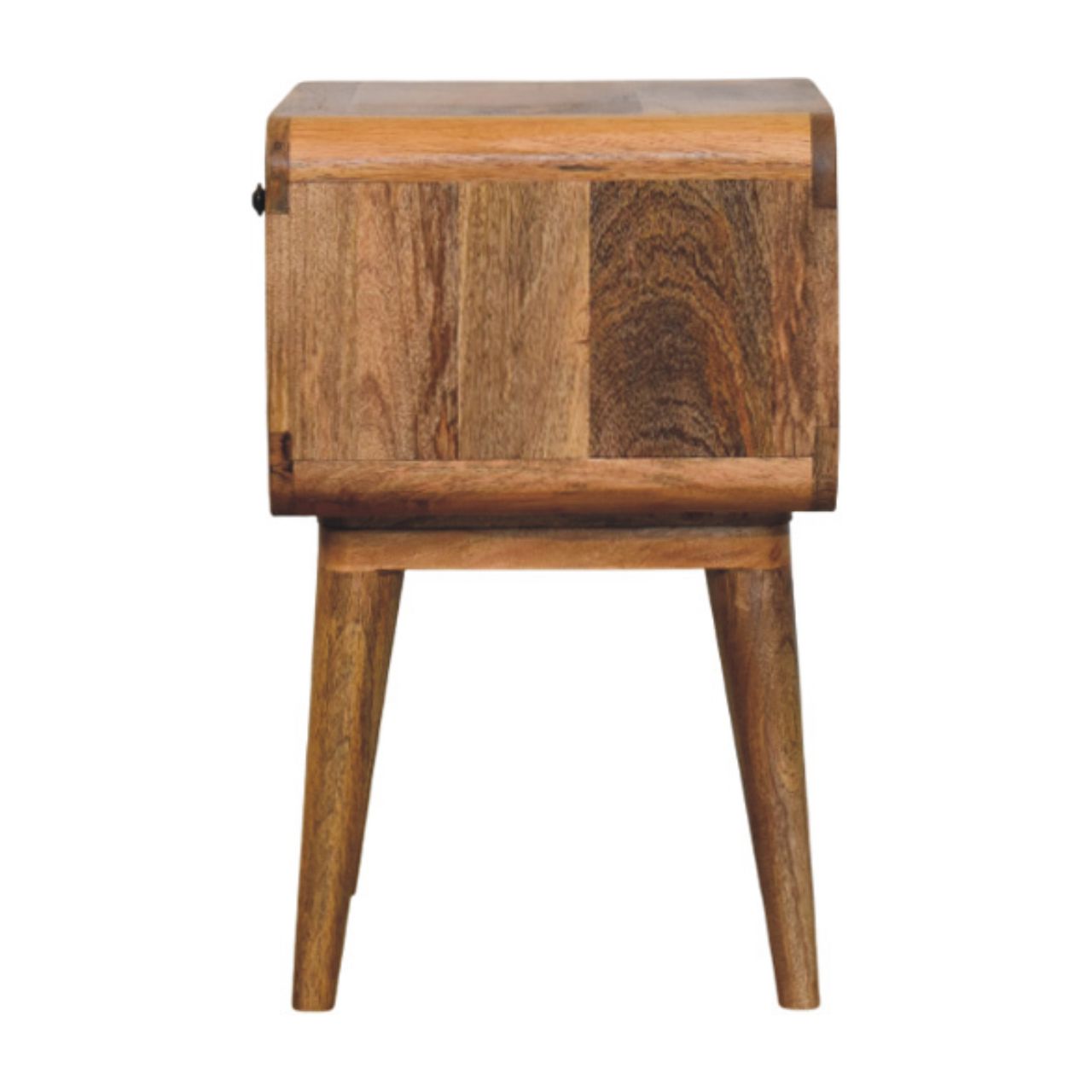 Avora Oak-ish Nightstand with Drawer and open slot Accent Piece