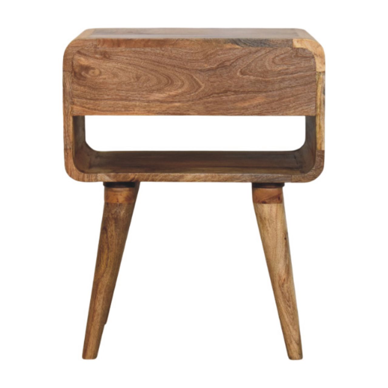Avora Oak-ish Nightstand with Drawer and open slot Accent Piece