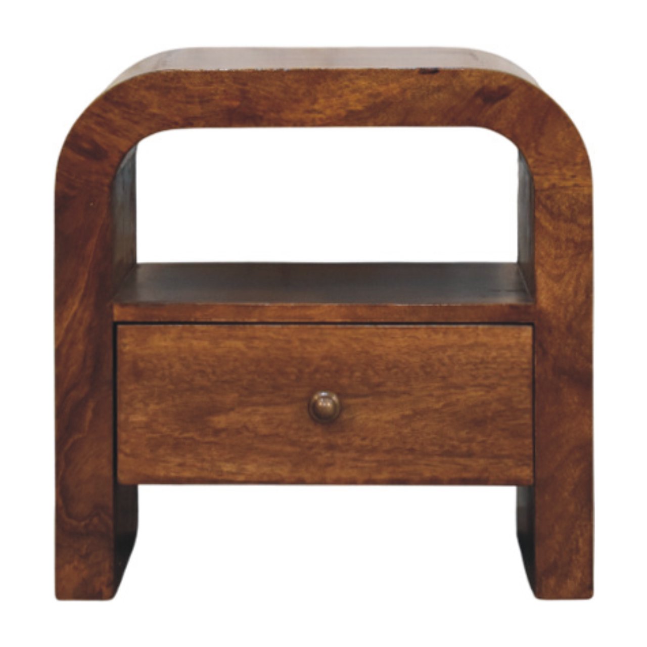 Darcy Chestnut Nightstand with Drawer and open shelf Chest of Drawers
