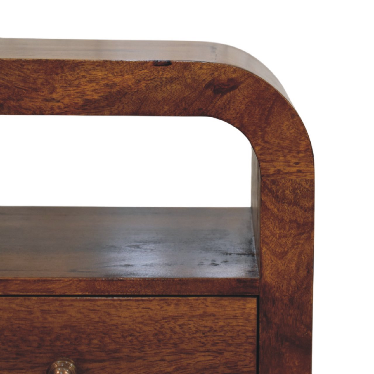 Darcy Chestnut Nightstand with Drawer and open shelf Chest of Drawers